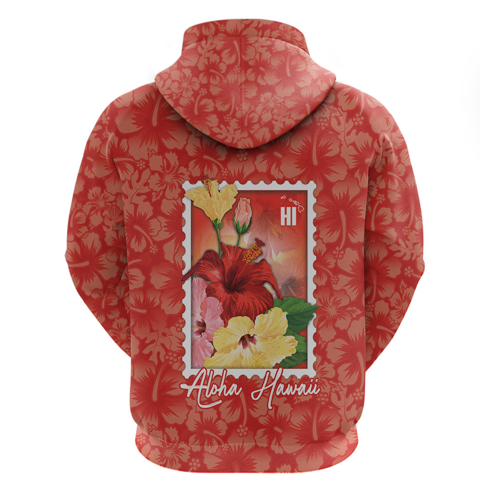 Aloha Hawaii Pua Aloalo Hoodie Hawaiian Hibiscus Flowers Stylized Stamp LT14 - Polynesian Pride