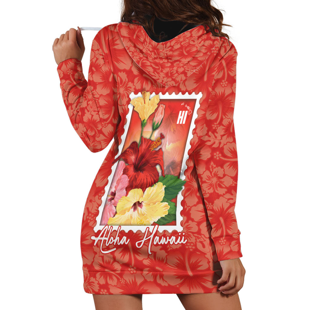 Aloha Hawaii Pua Aloalo Hoodie Dress Hawaiian Hibiscus Flowers Stylized Stamp LT14 - Polynesian Pride