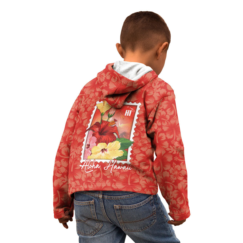 Aloha Hawaii Pua Aloalo Kid Hoodie Hawaiian Hibiscus Flowers Stylized Stamp LT14 - Polynesian Pride