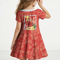 Aloha Hawaii Pua Aloalo Kid Short Sleeve Dress Hawaiian Hibiscus Flowers Stylized Stamp LT14 - Polynesian Pride