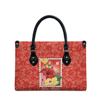 Aloha Hawaii Pua Aloalo Leather Bag Hawaiian Hibiscus Flowers Stylized Stamp LT14 - Polynesian Pride