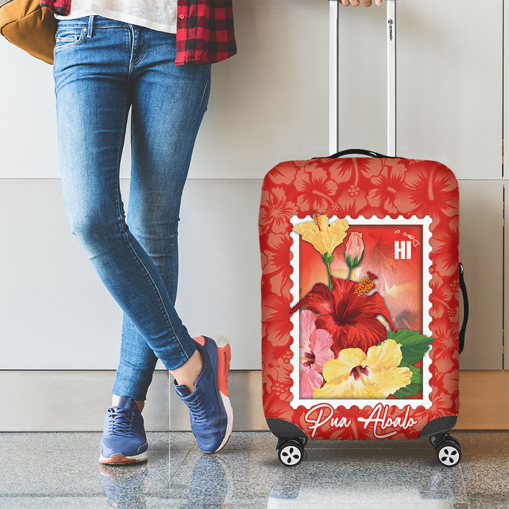 Aloha Hawaii Pua Aloalo Luggage Cover Hawaiian Hibiscus Flowers Stylized Stamp LT14 - Polynesian Pride