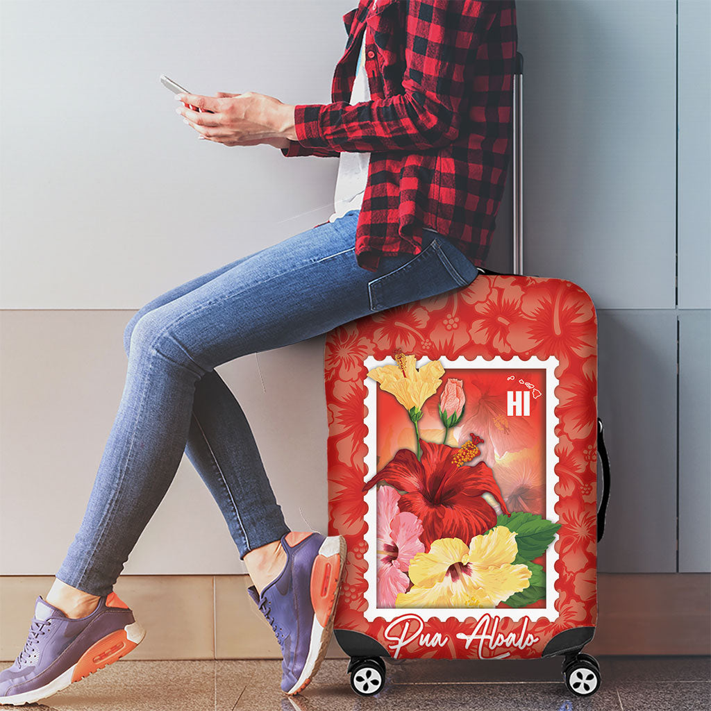 Aloha Hawaii Pua Aloalo Luggage Cover Hawaiian Hibiscus Flowers Stylized Stamp LT14 - Polynesian Pride