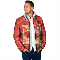 Aloha Hawaii Pua Aloalo Padded Jacket Hawaiian Hibiscus Flowers Stylized Stamp LT14 - Polynesian Pride