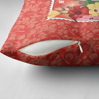 Aloha Hawaii Pua Aloalo Pillow Cover Hawaiian Hibiscus Flowers Stylized Stamp LT14 - Polynesian Pride