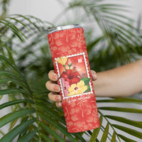 Aloha Hawaii Pua Aloalo Skinny Tumbler Hawaiian Hibiscus Flowers Stylized Stamp LT14 - Polynesian Pride