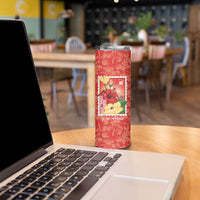 Aloha Hawaii Pua Aloalo Skinny Tumbler Hawaiian Hibiscus Flowers Stylized Stamp LT14 - Polynesian Pride