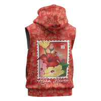 Aloha Hawaii Pua Aloalo Sleeveless Zip Hoodie Hawaiian Hibiscus Flowers Stylized Stamp LT14 - Polynesian Pride