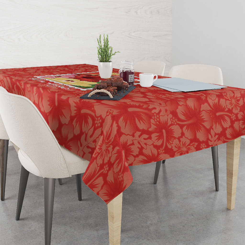 Aloha Hawaii Pua Aloalo Tablecloth Hawaiian Hibiscus Flowers Stylized Stamp LT14 - Polynesian Pride