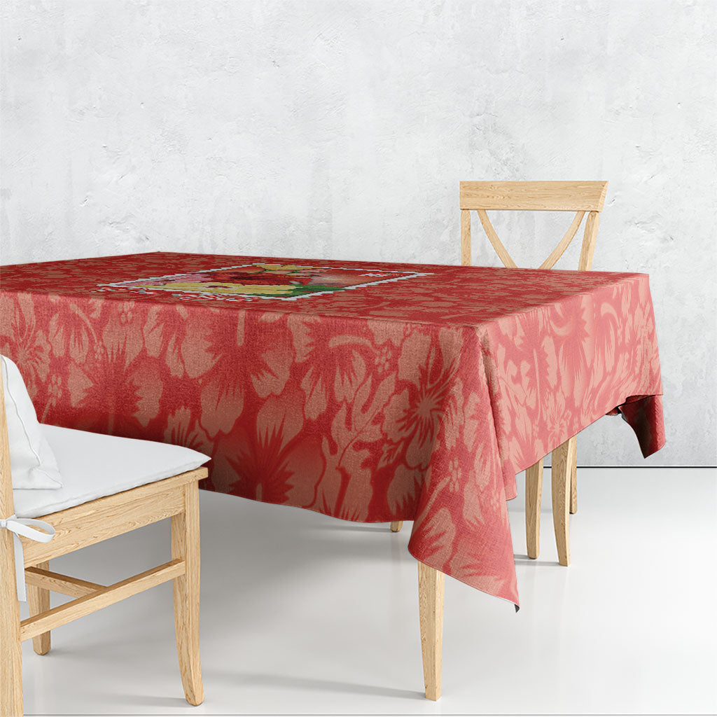 Aloha Hawaii Pua Aloalo Tablecloth Hawaiian Hibiscus Flowers Stylized Stamp LT14 - Polynesian Pride