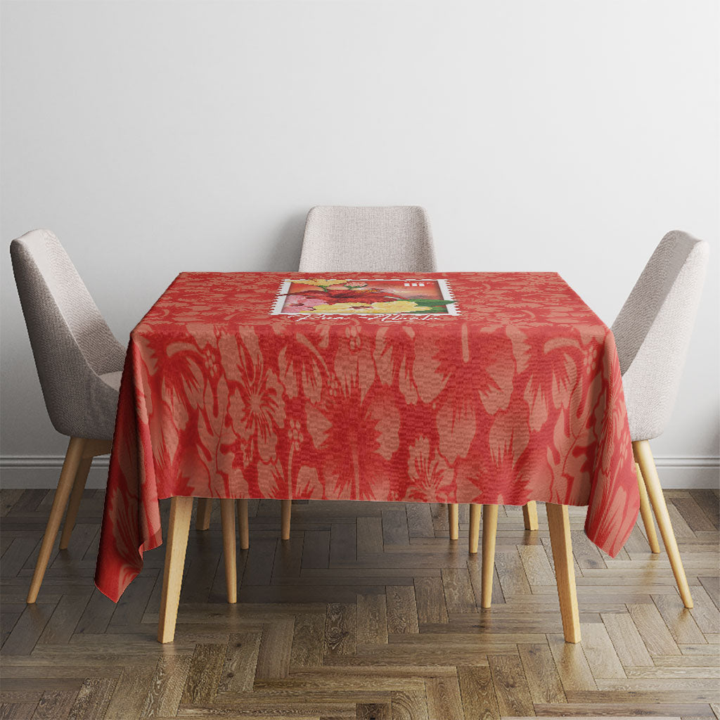 Aloha Hawaii Pua Aloalo Tablecloth Hawaiian Hibiscus Flowers Stylized Stamp LT14 - Polynesian Pride