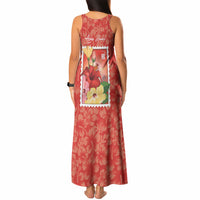 Aloha Hawaii Pua Aloalo Tank Maxi Dress Hawaiian Hibiscus Flowers Stylized Stamp LT14 - Polynesian Pride
