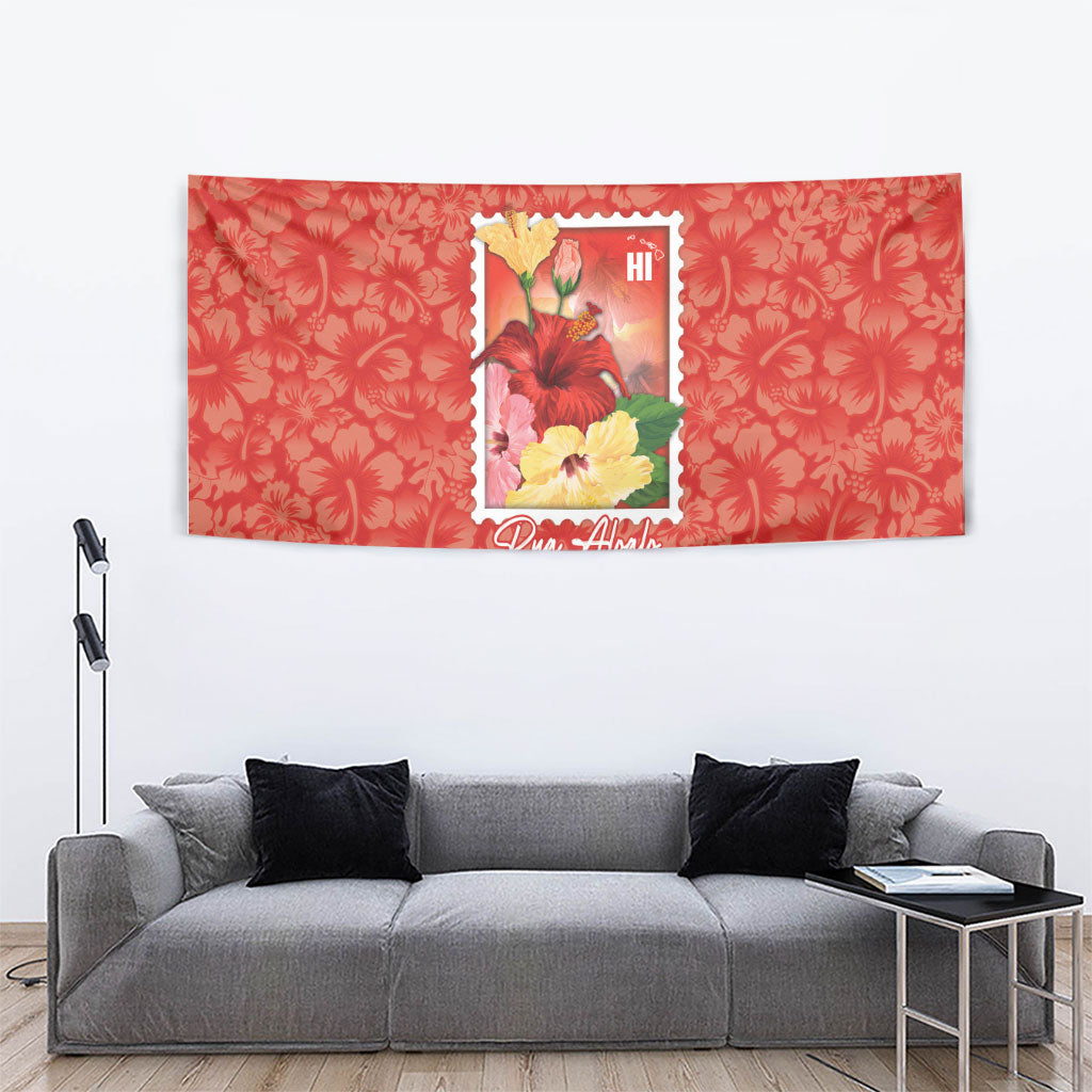 Aloha Hawaii Pua Aloalo Tapestry Hawaiian Hibiscus Flowers Stylized Stamp LT14 - Polynesian Pride