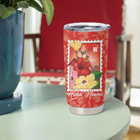Aloha Hawaii Pua Aloalo Tumbler Cup Hawaiian Hibiscus Flowers Stylized Stamp LT14 - Polynesian Pride