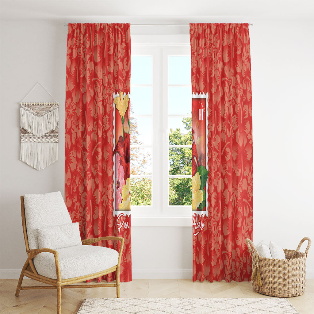 Aloha Hawaii Pua Aloalo Window Curtain Hawaiian Hibiscus Flowers Stylized Stamp LT14 - Polynesian Pride