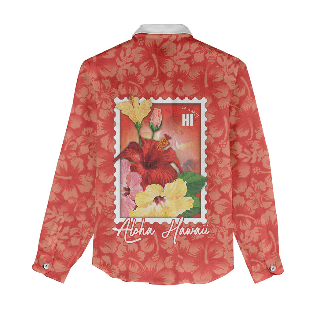 Aloha Hawaii Pua Aloalo Women Casual Shirt Hawaiian Hibiscus Flowers Stylized Stamp LT14 - Polynesian Pride