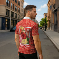 Aloha Hawaii Pua Aloalo Zipper Polo Shirt Hawaiian Hibiscus Flowers Stylized Stamp LT14 - Polynesian Pride