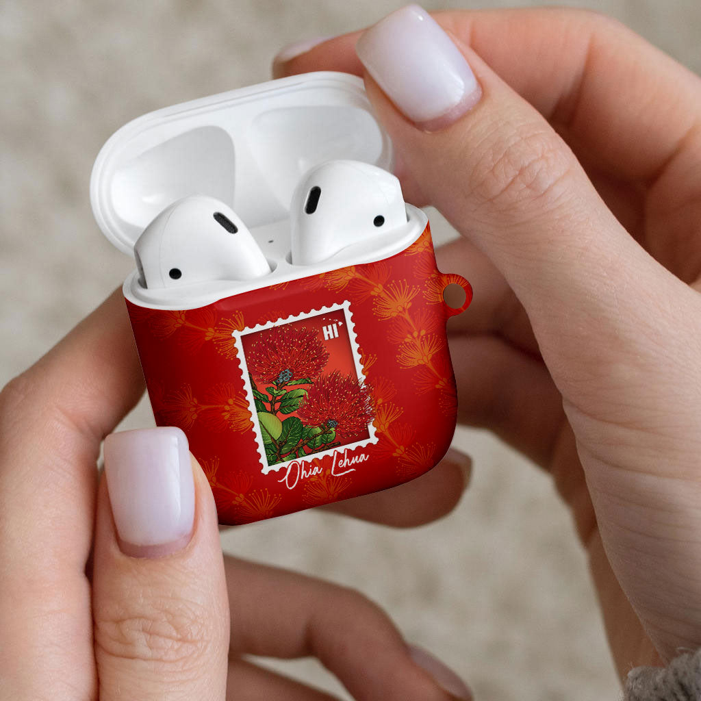 Aloha Hawaii Ohia Lehua AirPods Case Hawaiian Lei Stylized Stamp LT14 - Polynesian Pride
