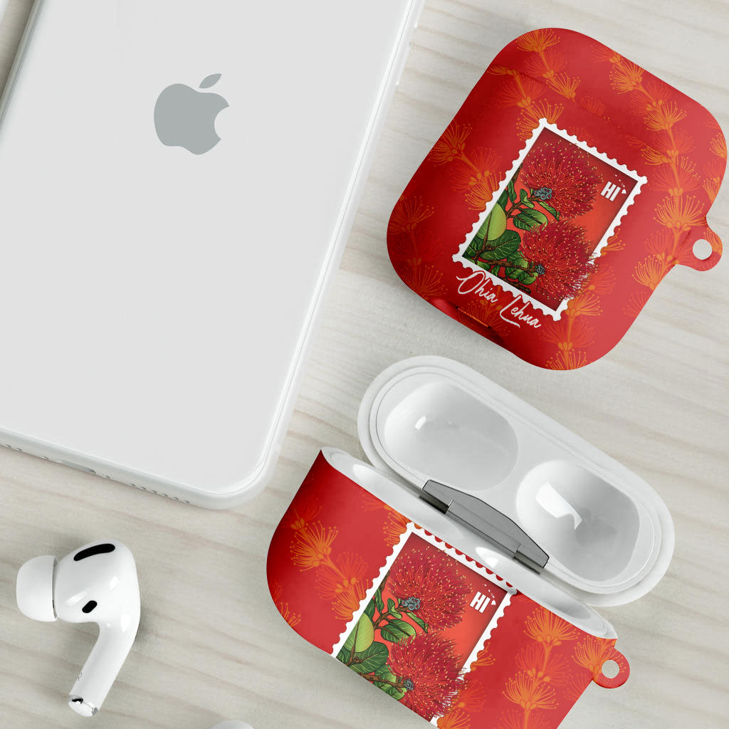 Aloha Hawaii Ohia Lehua AirPods Case Hawaiian Lei Stylized Stamp LT14 - Polynesian Pride