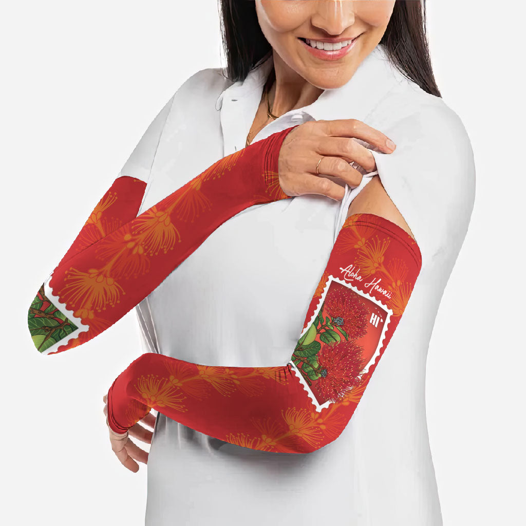 Aloha Hawaii Ohia Lehua Arm Sleeves Hawaiian Lei Stylized Stamp LT14 - Polynesian Pride