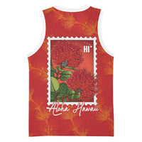 Aloha Hawaii Ohia Lehua Basketball Jersey Hawaiian Lei Stylized Stamp LT14 - Polynesian Pride