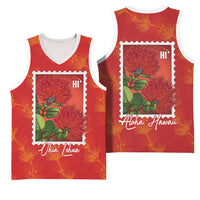 Aloha Hawaii Ohia Lehua Basketball Jersey Hawaiian Lei Stylized Stamp LT14 - Polynesian Pride