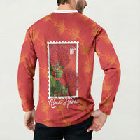 Aloha Hawaii Ohia Lehua Button Sweatshirt Hawaiian Lei Stylized Stamp LT14 - Polynesian Pride