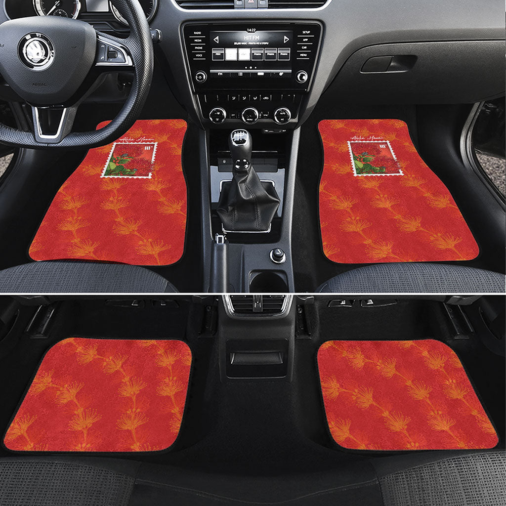 Aloha Hawaii Ohia Lehua Car Mats Hawaiian Lei Stylized Stamp