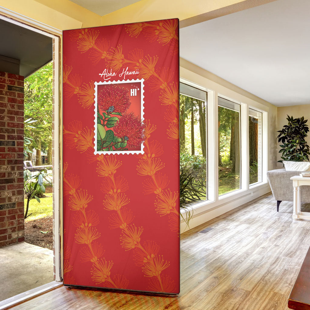 Aloha Hawaii Ohia Lehua Door Cover Hawaiian Lei Stylized Stamp LT14 - Polynesian Pride