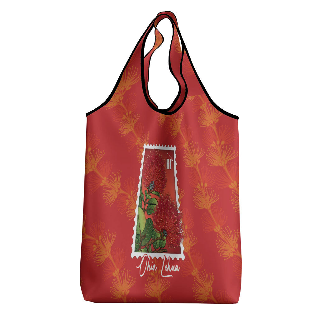 Aloha Hawaii Ohia Lehua Grocery Bag Hawaiian Lei Stylized Stamp LT14 - Polynesian Pride