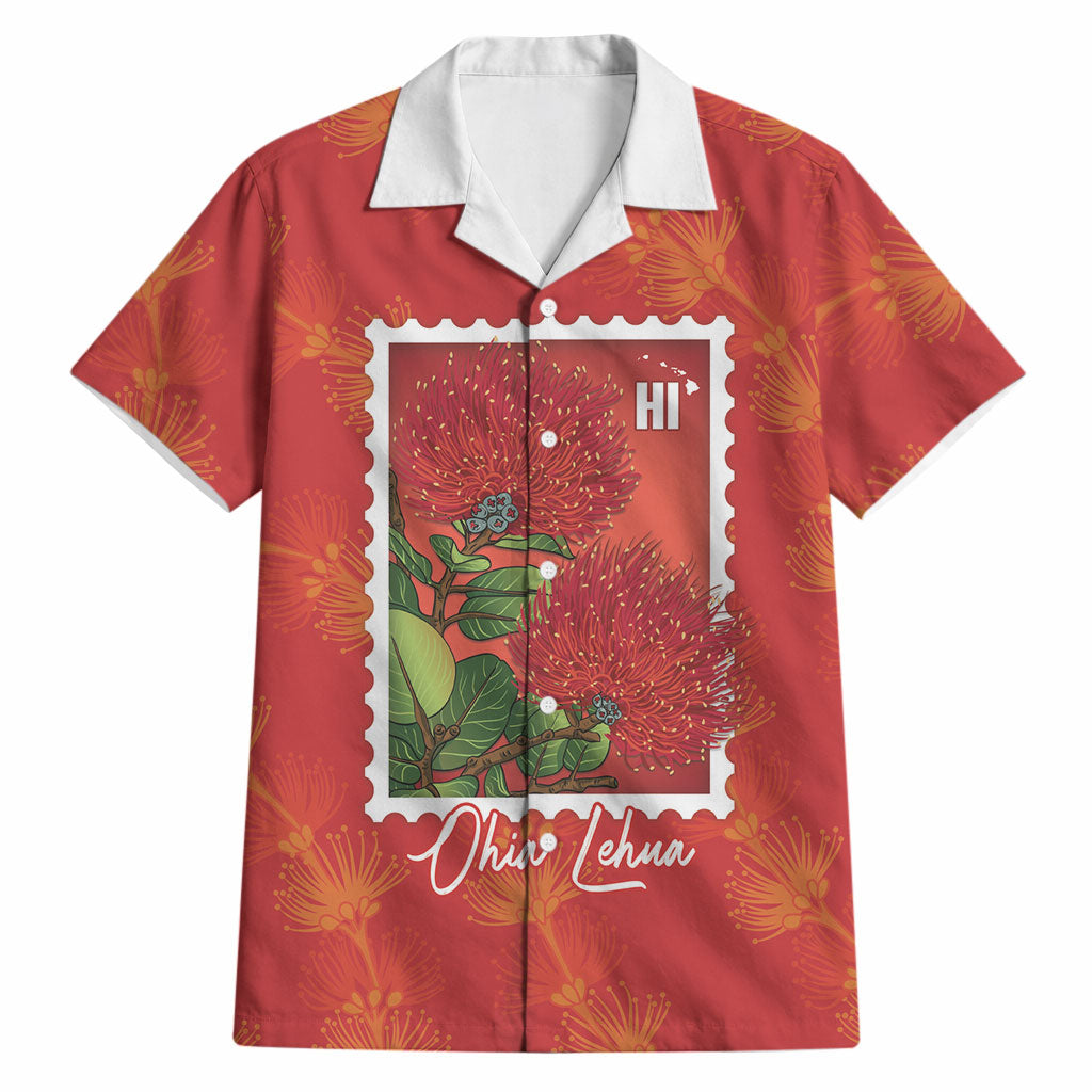 Aloha Hawaii Ohia Lehua Hawaiian Shirt Hawaiian Lei Stylized Stamp LT14 Red - Polynesian Pride