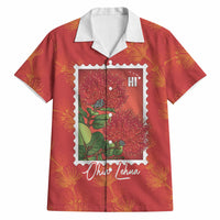 Aloha Hawaii Ohia Lehua Hawaiian Shirt Hawaiian Lei Stylized Stamp LT14 Red - Polynesian Pride