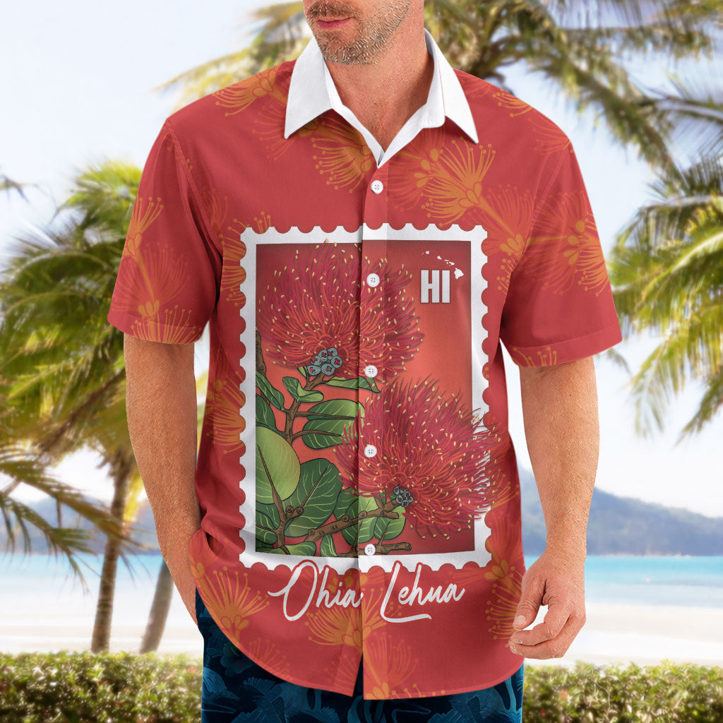 Aloha Hawaii Ohia Lehua Hawaiian Shirt Hawaiian Lei Stylized Stamp LT14 - Polynesian Pride