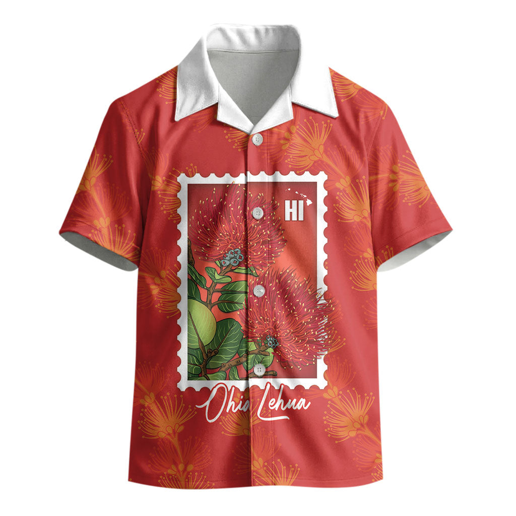 Aloha Hawaii Ohia Lehua Kid Hawaiian Shirt Hawaiian Lei Stylized Stamp LT14 - Polynesian Pride