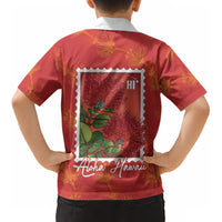 Aloha Hawaii Ohia Lehua Kid Hawaiian Shirt Hawaiian Lei Stylized Stamp LT14 - Polynesian Pride
