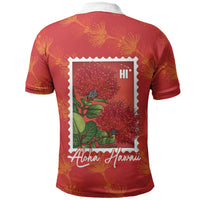 Aloha Hawaii Ohia Lehua Polo Shirt Hawaiian Lei Stylized Stamp LT14 - Polynesian Pride