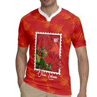 Aloha Hawaii Ohia Lehua Rugby Jersey Hawaiian Lei Stylized Stamp LT14 - Polynesian Pride