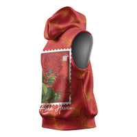Aloha Hawaii Ohia Lehua Sleeveless Hoodie Hawaiian Lei Stylized Stamp LT14 - Polynesian Pride