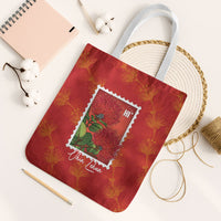 Aloha Hawaii Ohia Lehua Tote Bag Hawaiian Lei Stylized Stamp LT14 White Strap One Size Red - Polynesian Pride