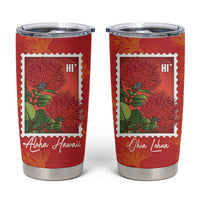 Aloha Hawaii Ohia Lehua Tumbler Cup Hawaiian Lei Stylized Stamp LT14 Red - Polynesian Pride