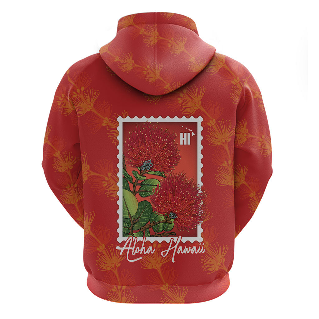 Aloha Hawaii Ohia Lehua Zip Hoodie Hawaiian Lei Stylized Stamp LT14 - Polynesian Pride