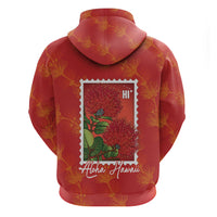 Aloha Hawaii Ohia Lehua Zip Hoodie Hawaiian Lei Stylized Stamp LT14 - Polynesian Pride