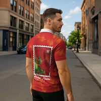 Aloha Hawaii Ohia Lehua Zipper Polo Shirt Hawaiian Lei Stylized Stamp LT14 - Polynesian Pride