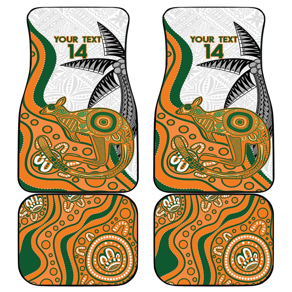 Custom Fiji And Australia Rugby Car Mats Fijian Palm Tree Mix Aussie Kangaroo