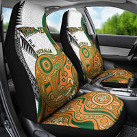 Custom Fiji And Australia Rugby Car Seat Cover Fijian Palm Tree Mix Aussie Kangaroo LT14 - Polynesian Pride