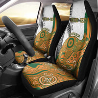Custom Fiji And Australia Rugby Car Seat Cover Fijian Palm Tree Mix Aussie Kangaroo LT14 - Polynesian Pride