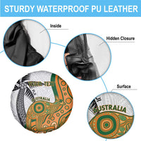 Custom Fiji And Australia Rugby Spare Tire Cover Fijian Palm Tree Mix Aussie Kangaroo LT14 - Polynesian Pride
