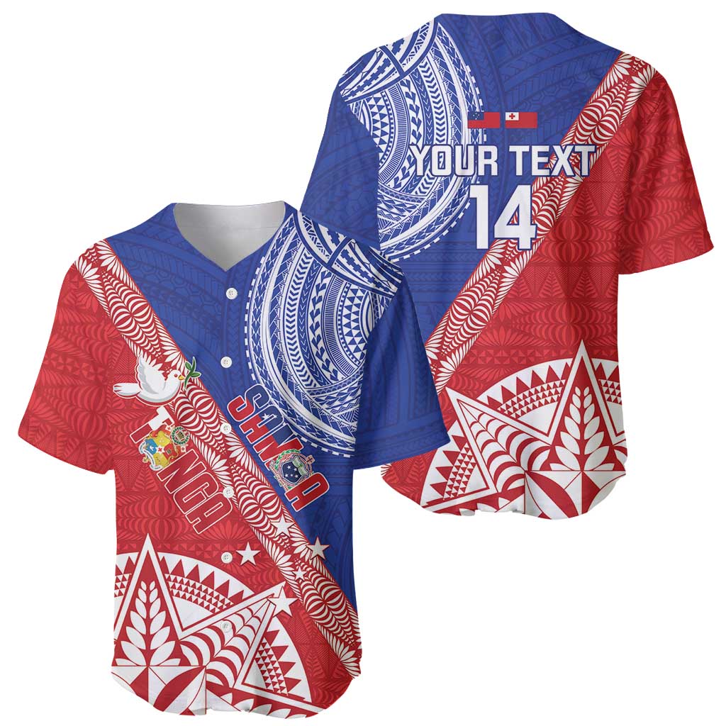 Tonga and Samoa Rugby Custom Baseball Jersey Ikale Tahi Manu Samoa Together - Polynesian Pride
