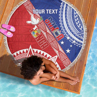 Tonga and Samoa Rugby Custom Beach Blanket Ikale Tahi Manu Samoa Together - Polynesian Pride