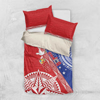 Tonga and Samoa Rugby Custom Bedding Set Ikale Tahi Manu Samoa Together - Polynesian Pride